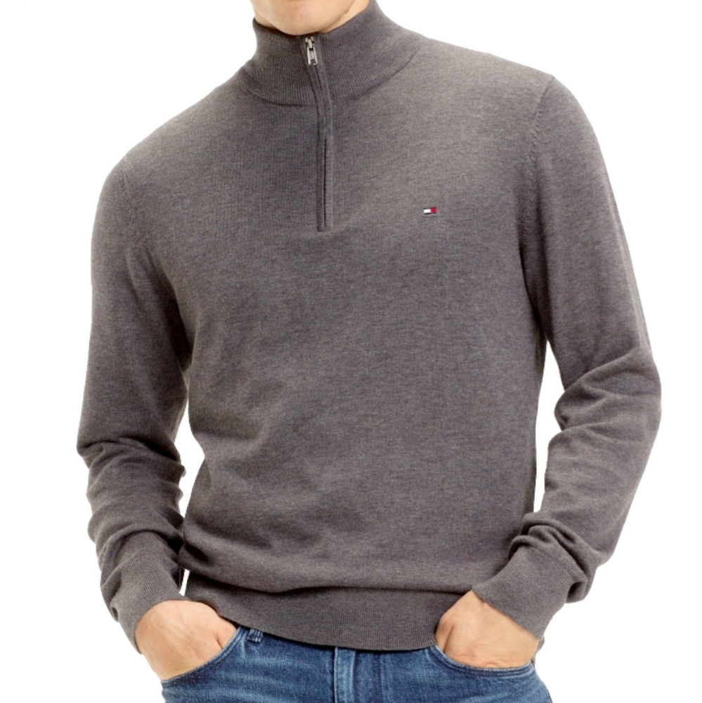 Tommy Hilfiger Mens Quarter Zip Sweater